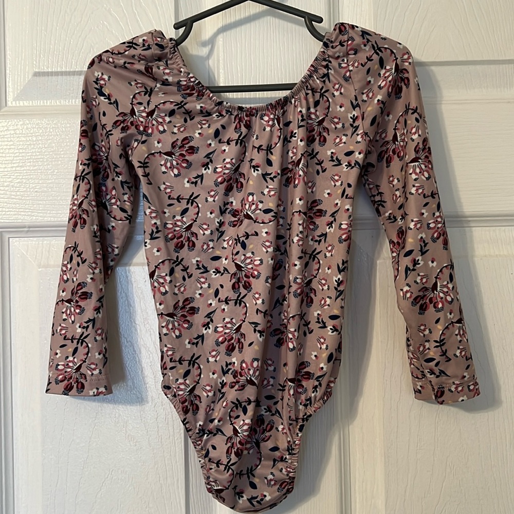 Bailey’s Blossoms 🌸 Toddler Girl Floral Mauve Pink Long Sleeve Leotard Size 3T